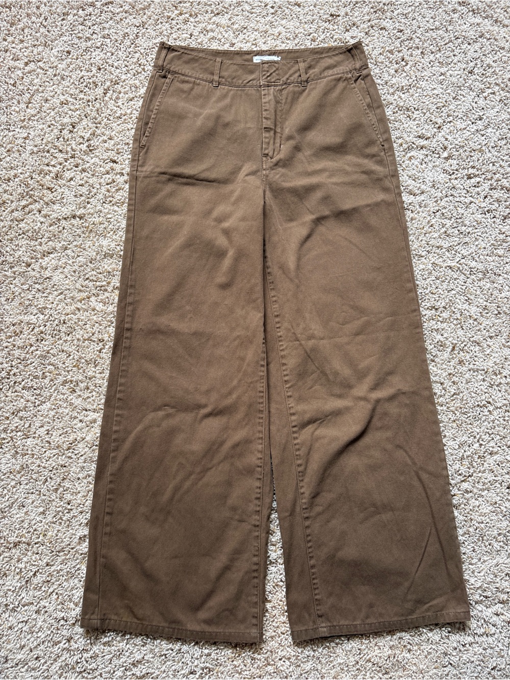 Good American Good Relaxed Skate Pants High Rise Wide Leg Brown Trouser 6/28